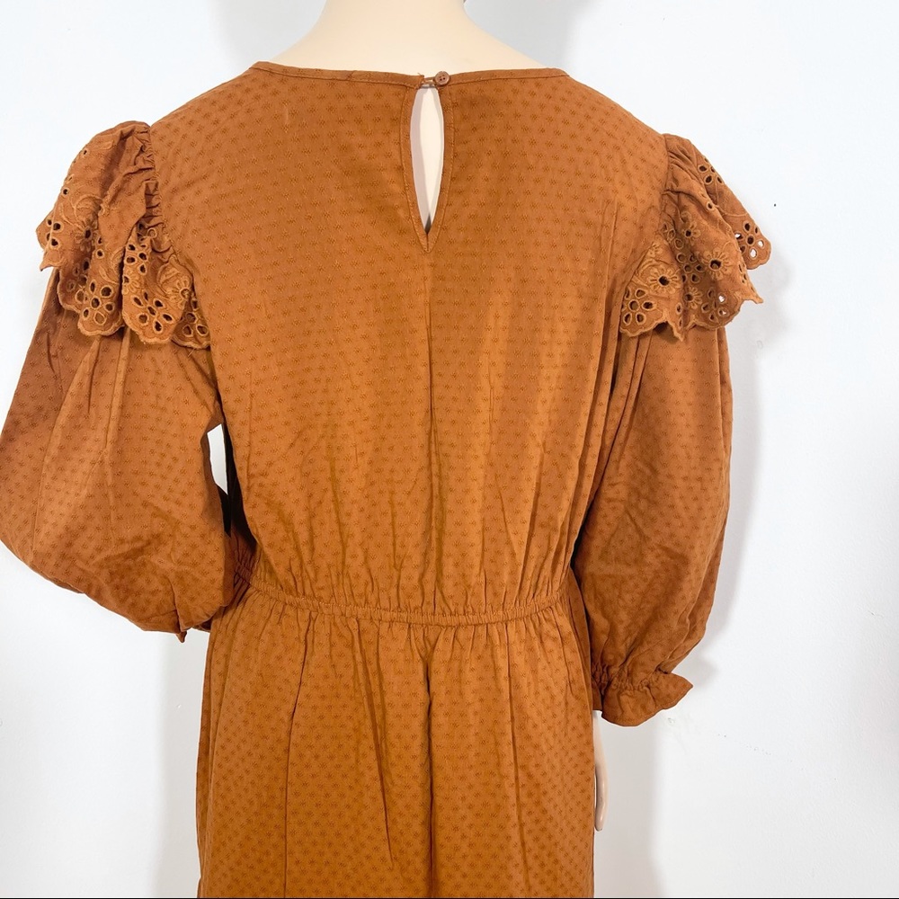 Universal Thread Brown Ruffle Long Sleeve Dress - image 7